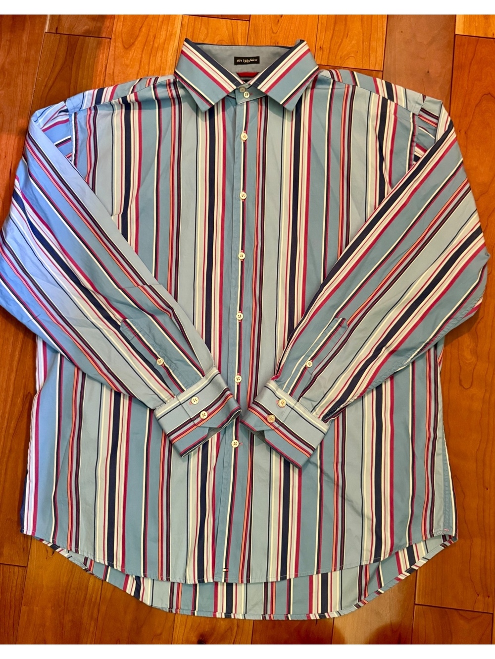 Tommy Hilfiger Men's Long Sleeve Button-Up Dress Shirt Size XL Multi-Stripe